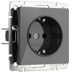 Изображение Розетка с заземлением (графит акрил) W1171044